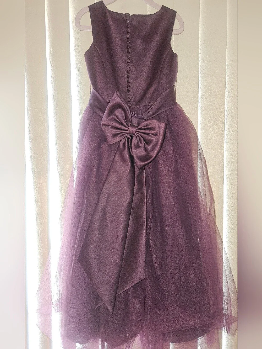5T David's Bridal s1038 Plum Flower Girl Formal Dress - Picture 2 of 2